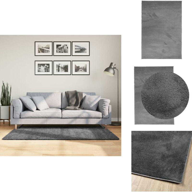 Tapis oviedo à poils courts anthracite 120x170 cm - Tapissalon - Tapis Chambre - Tapis Design - Tapis Moderne - Tapis Anthracite
