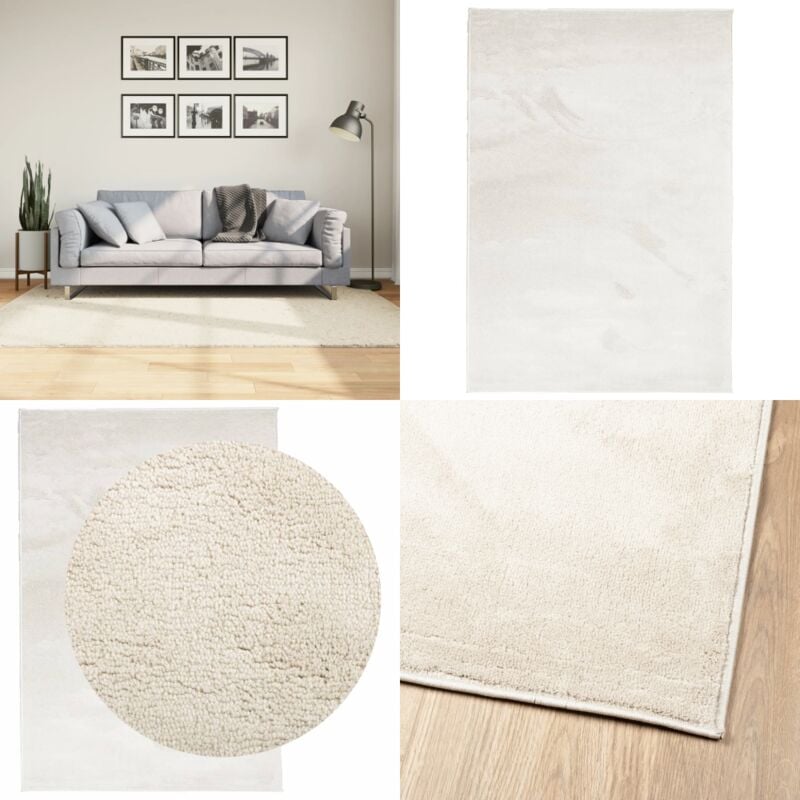 Tapis oviedo à poils courts beige 140x200 cm - Tapis Salon - Tapis Chambre - Tapis Décoratif - Tapis Moelleux - Tapis Beige - Home & Living