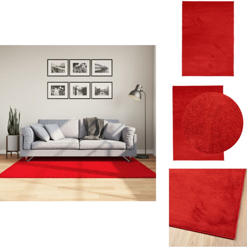Tapis oviedo à poils courts rouge 120x170 cm - Tapis Rouge - Tapis Salon - Tapis Chambre - Tapis Intérieur - Tapis Design