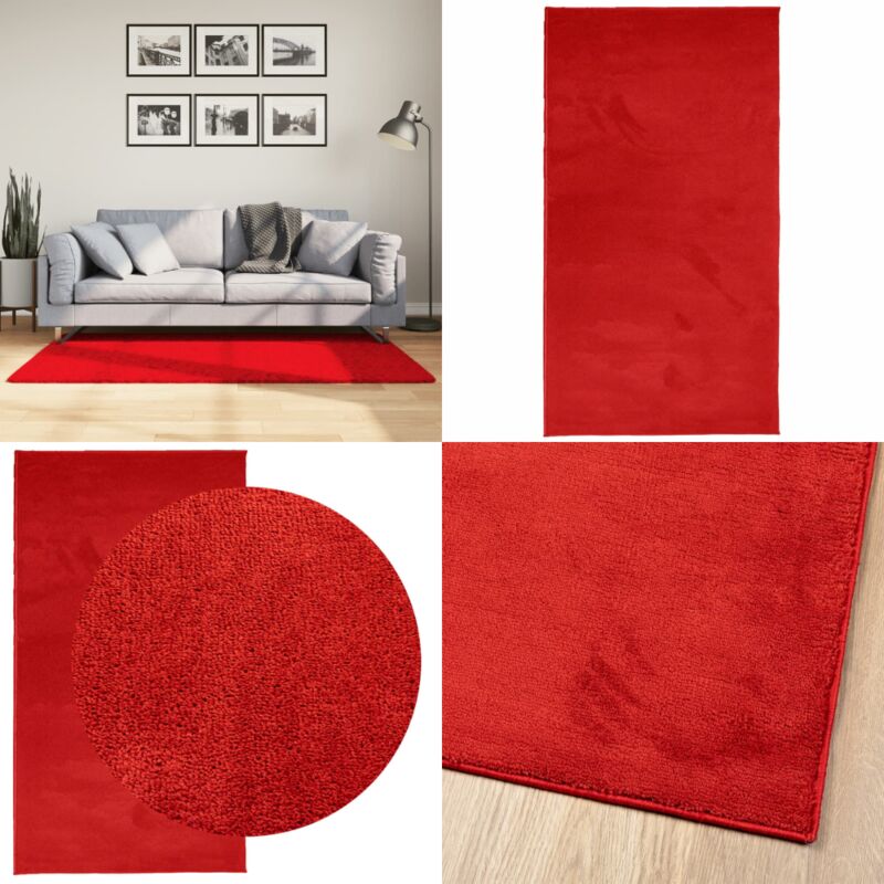 Vidaxl - Tapis oviedo à poils courts rouge 80x150 cm - Tapis Rouge - Tapis Salon - Tapis Chambre - Tapis Intérieur - Tapis Design - Home & Living