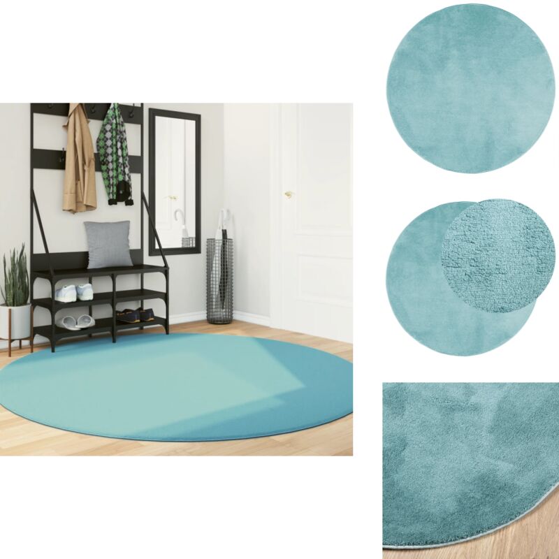Tapis oviedo à poils courts vert ø 200 cm - Tapis Salon - Tapis Chambre - Tapis Vert - Tapis Moelleux - Tapis Design