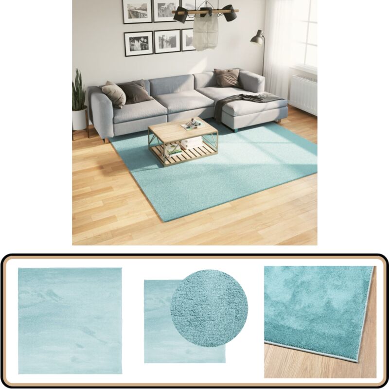 Tapis oviedo à poils courts vert 240x240 cm - Tapis Vert - Tapis Salon - Tapis Chambre - Tapis Intérieur - Tapis Moelleux