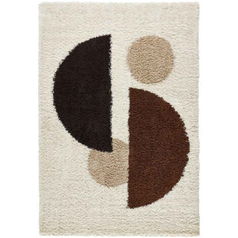 Tapis Palerme géométrique marron intérieur - 80 x 140 cm