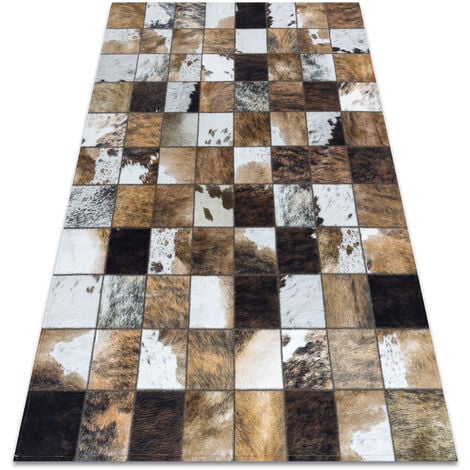 RUGSX Tapis PATCHWORK 21718 marron - Peau de vache, cadre multicolor 160x230 cm