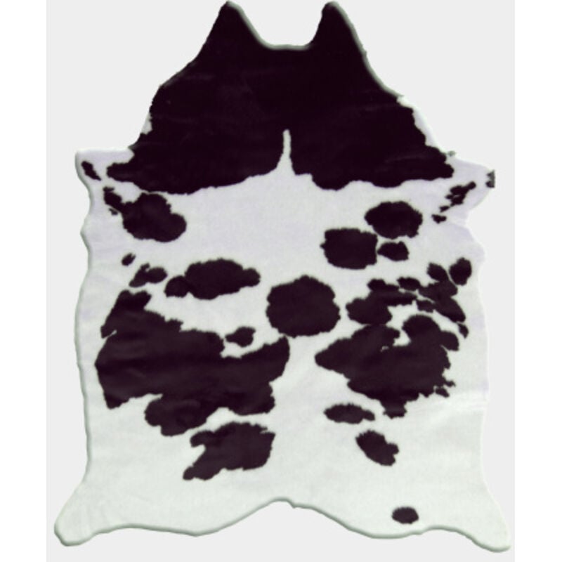 Décoweb - Tapis peau de bête - Imitation vache Holstein - Noir et blanc - 140 x 170 cm