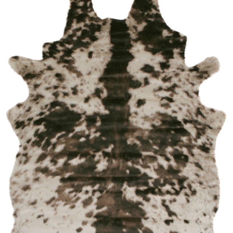 Décoweb - Tapis peau de bête - Imitation vache Normande - Brun et blanc - 150 x 210 cm