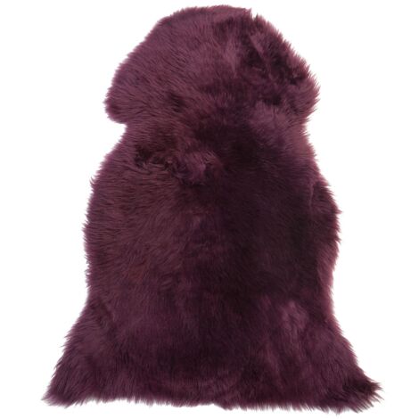 Tapis Peau de Mouton Violette en Peau Authentique pour Intérieur Rustique et Boho 65 x 110 cm Beliani - Violet