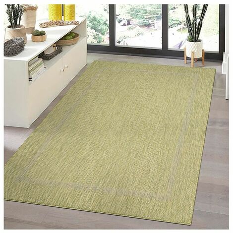 Tapis plat intérieur et extérieur contemporain Mirena Vert 120x170