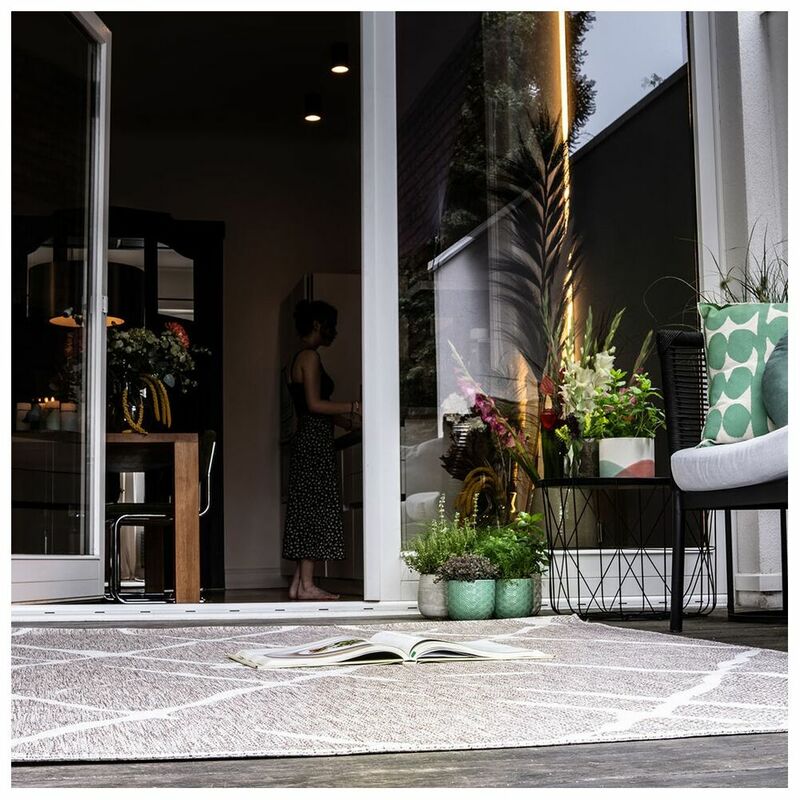 Deladeco - Tapis plat intérieur et extérieur moderne Hector Taupe 200x290