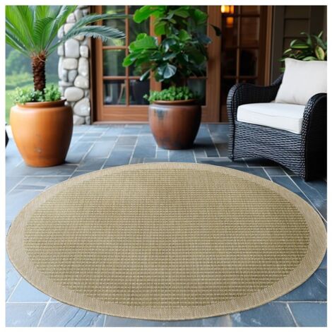 Tapis plat rond uni moderne intérieur Jutta Vert Ø120