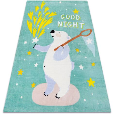 Tapis PLAY ours étoiles G4016-1 vert blue 140x190 cm