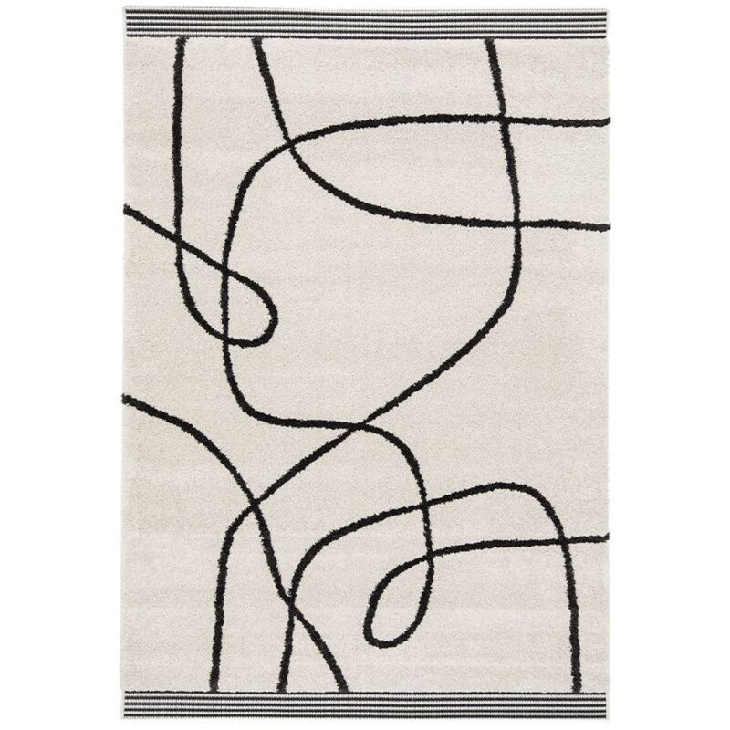 Bobochic - Tapis poil court brooke motif abstrait 160x230 Beige