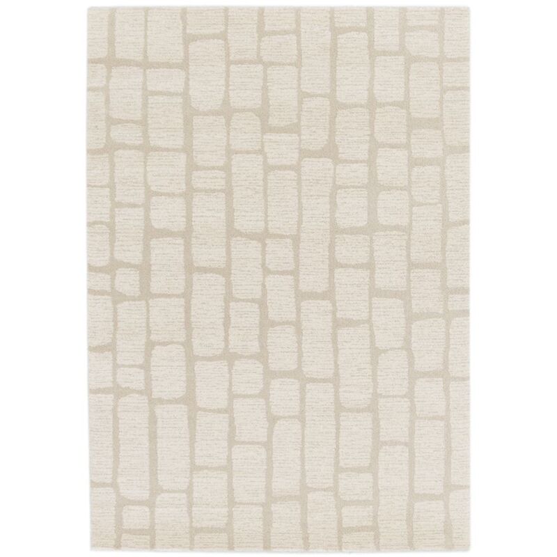 Bobochic - Tapis poil court ikeda motif abstrait 160x230 Beige