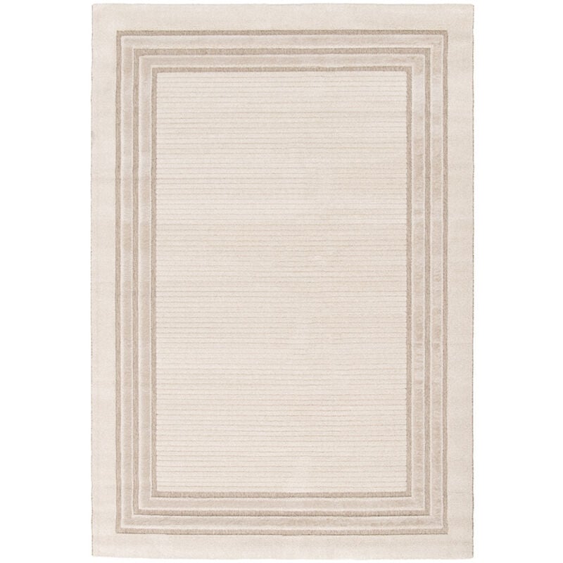 Bobochic - Tapis poil ras alexandria motif abstrait 200x290 Beige