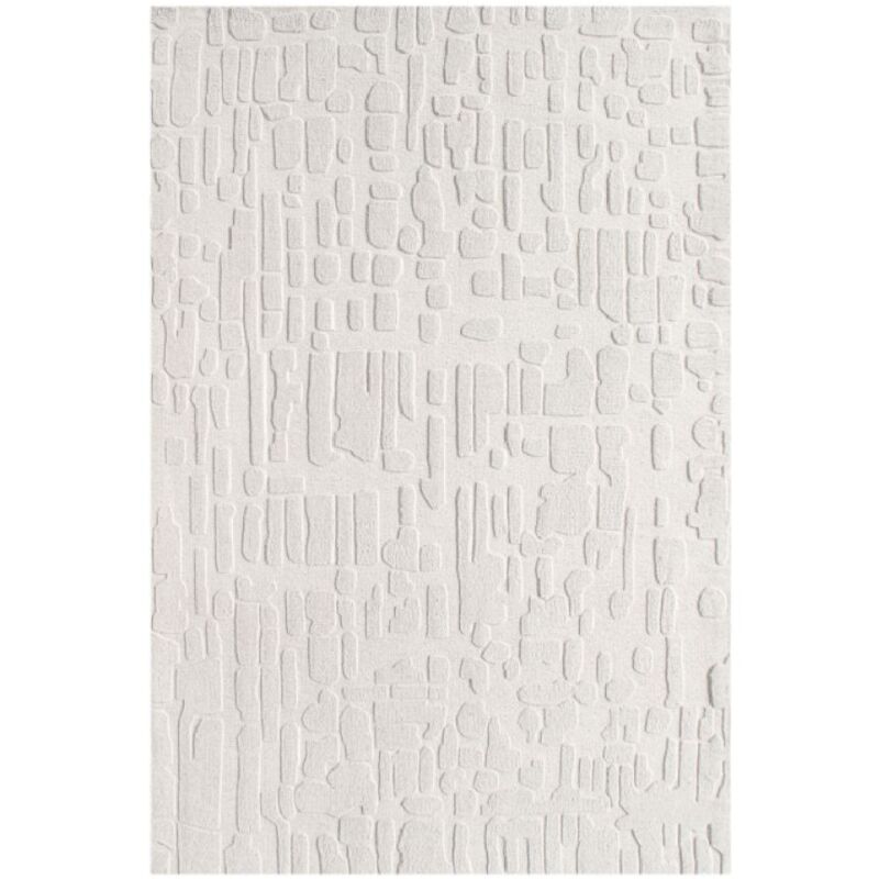 Bobochic - Tapis poil ras aradia motif géometrique 120x170 Crème