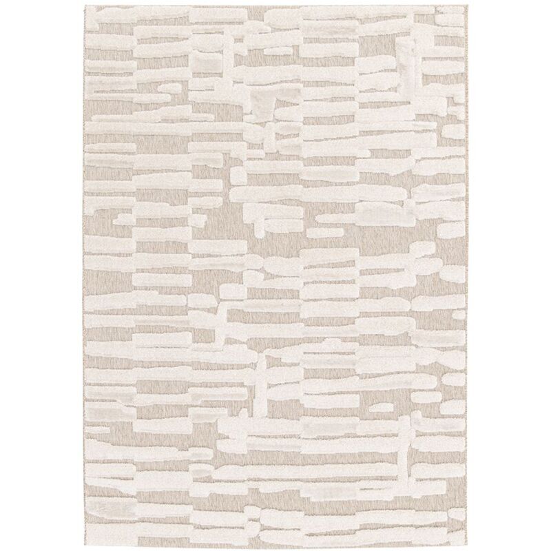 Bobochic - Tapis poil ras lennon motif abstrait 160x230 Beige