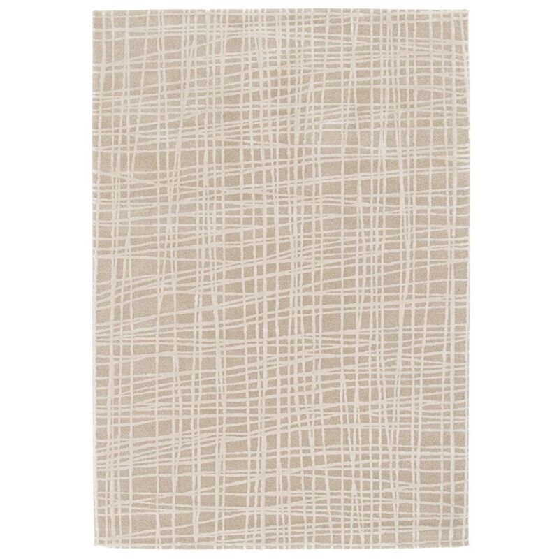 Bobochic - Tapis poil ras lucina motif abstrait 160x230 Beige