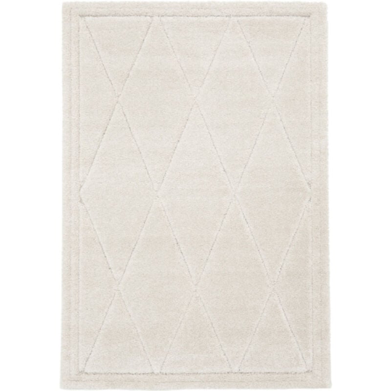 Bobochic - Tapis poils ras amel motif graphique 160x230 Beige
