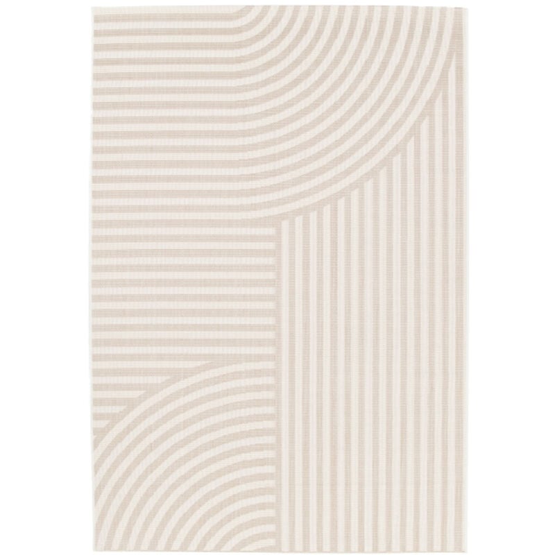 Tapis poils ras annie motif abstrait 120x170 Beige - Bobochic