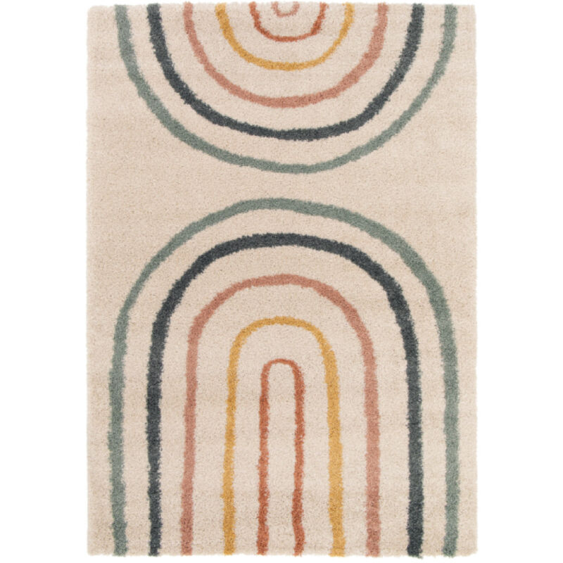 Tapis poils mi-longs lilia motif abstrait 120x170 Multicolore - Bobochic