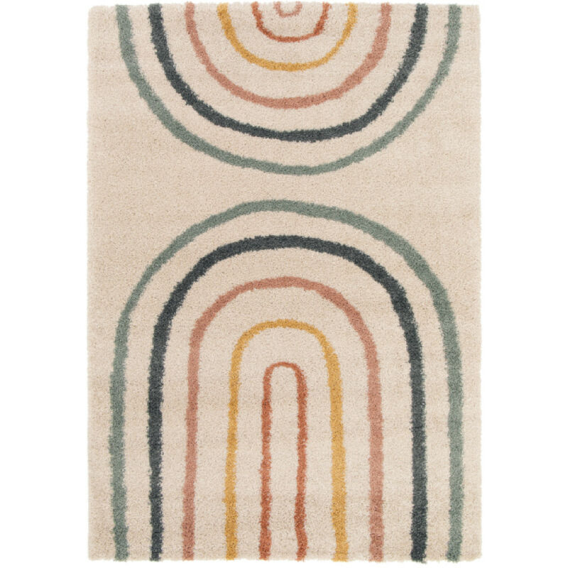 Bobochic - Tapis poils mi-longs lilia motif abstrait 200x290 Multicolore