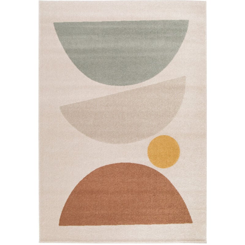 Bobochic - Tapis poils ras martine motif abstrait 160x230 Orange