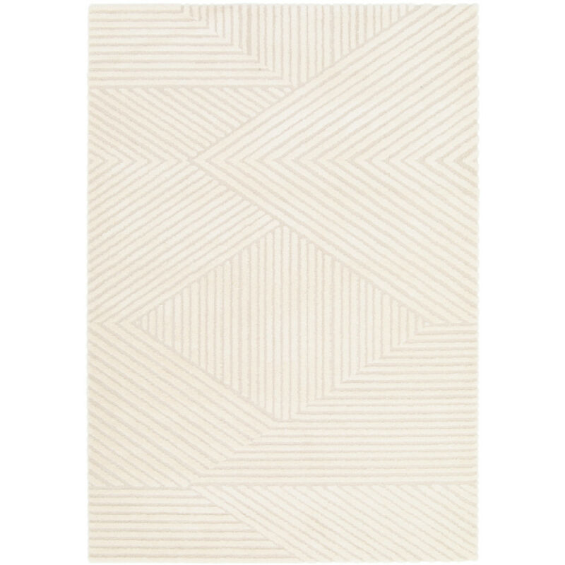 Bobochic - Tapis poils ras olivier motif abstrait 120x170 Beige