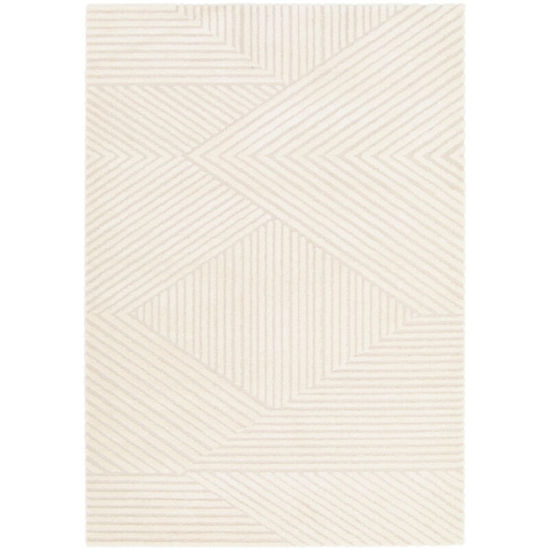 Bobochic - Tapis poils ras olivier motif abstrait 160x230 Beige