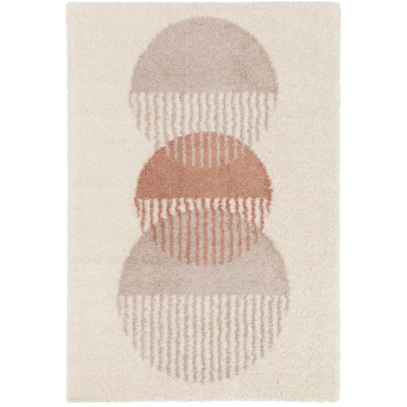 Bobochic - Tapis poils ras pascale motif abstrait 160x230 Beige