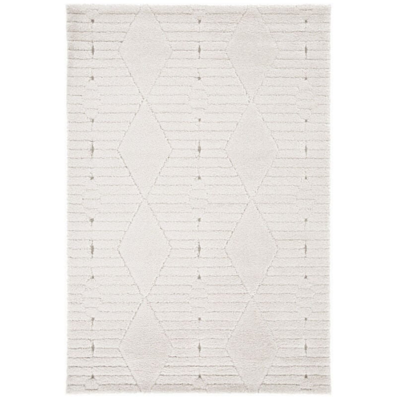 Bobochic - Tapis poils ras remi motif graphique 160x230 Beige