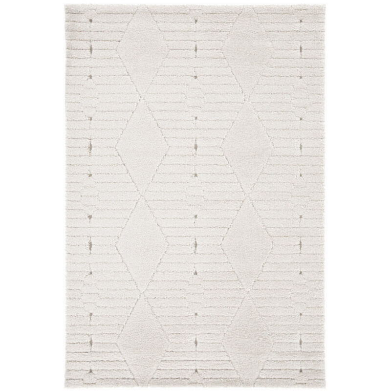 Bobochic - Tapis poils ras remi motif graphique 120x170 Beige