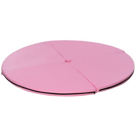 Tapis pole dance rond 150x150x5cm - Pour gymnastique et yoga - Plastique durable - Rose