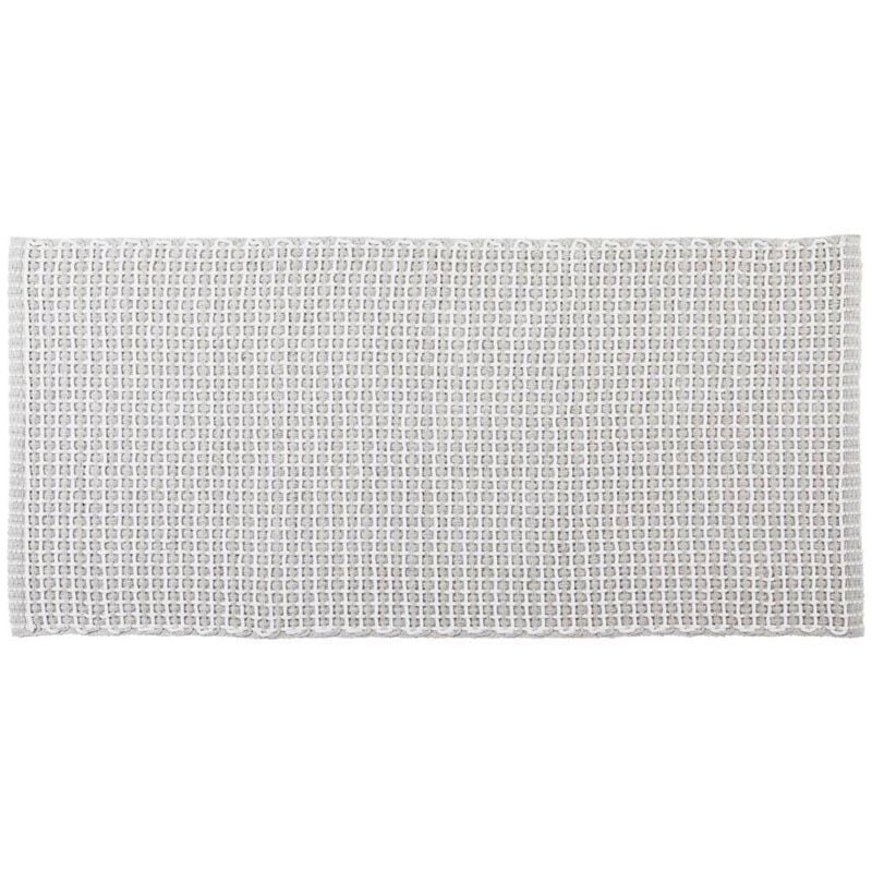 Tapis polyester coton tresse 50x120 cm - blanc ivoire Tendance
