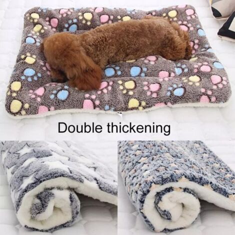 Tapis pour animaux de compagnie empreinte de patte chat chien chiot lit coussin matelas polaire doux chaud chien couverture, 1 pc-café/empreinte, 6141 cm
