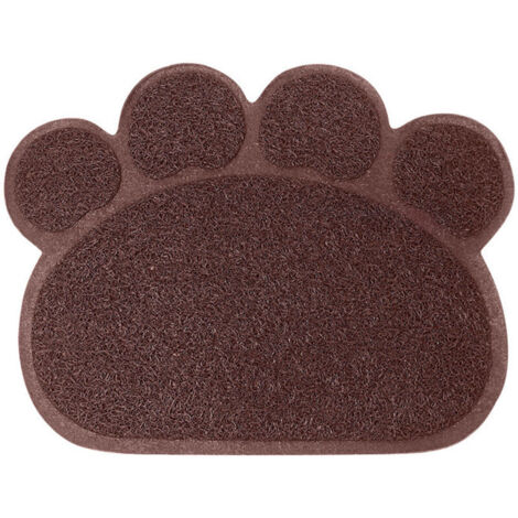 Tapis pour Chat Bac à Litière, Imperméable PVC Litière Paillasson, Tapis de nourriture,Tapis pour Bac à Litière Pour Chats Chiens Chiots Taille,30 x 40 cm (Café)