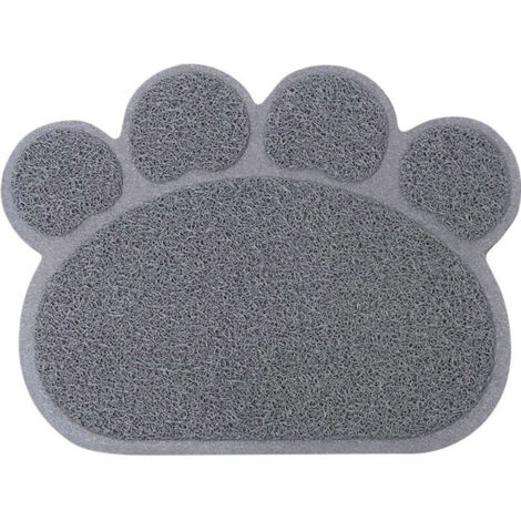 Tapis pour Chat Bac à Litière,Imperméable PVC Litière Paillasson, Tapis de nourriture,Tapis pour Bac à Litière Pour Chats Chiens Chiots Taille,30 x 40 cm(gris)