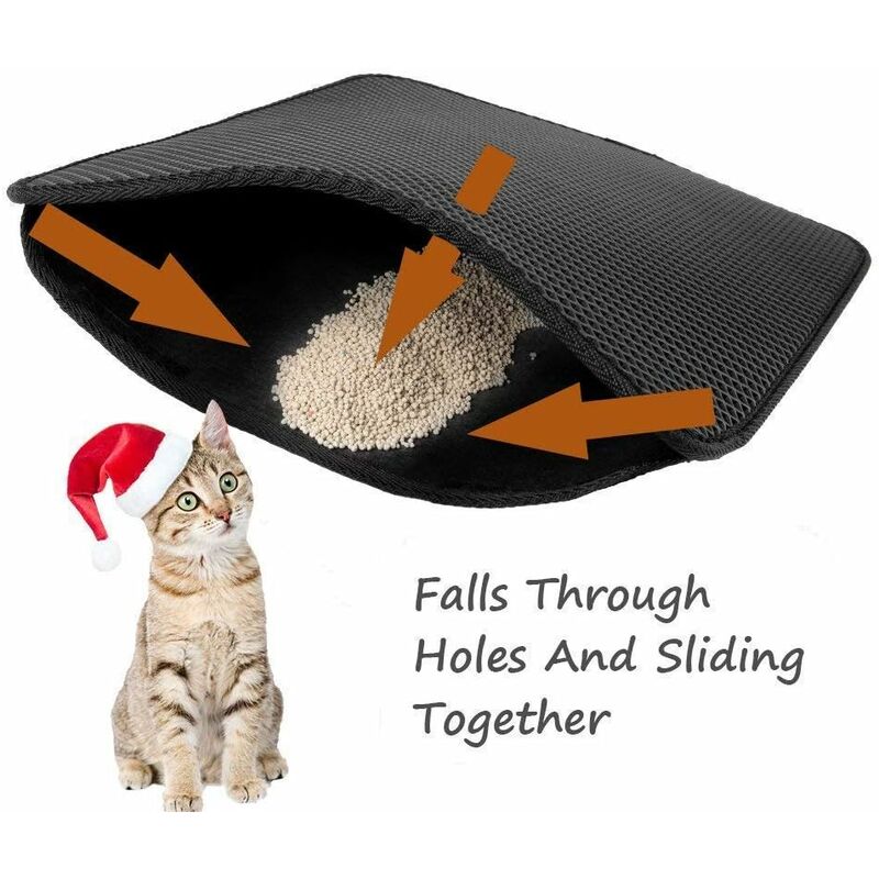 Tapis pour chat double structure litière litière tapis sous-couche pour litière