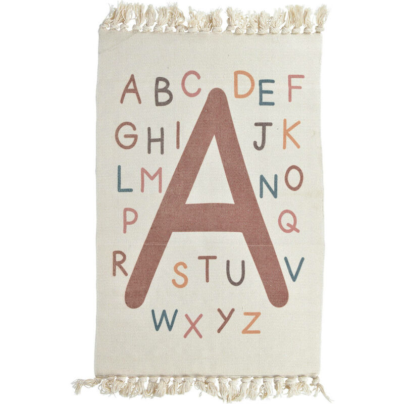 Home Styling - Tapis pour enfants Lettres, chiffres, avec franges, 60 x 90 cm
