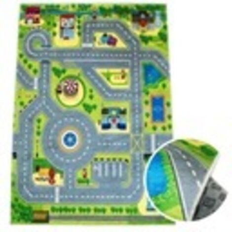 TAPIS POUR ENFANTS RUES DE LA VILLE Aire de récréation de l’école ANTIDÉRAPANTE Fond 140x200cm
