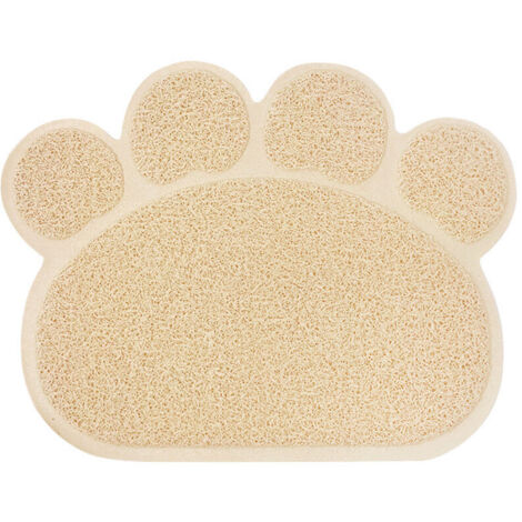 Tapis pour gamelle de chien/chat, 30 x 40 cm, beige