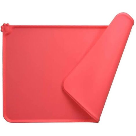 Tapis pour gamelle de chien, tapis d'alimentation pour chat en silicone conforme aux normes FDA, imperméable et antidérapant, 47 x 30 cm