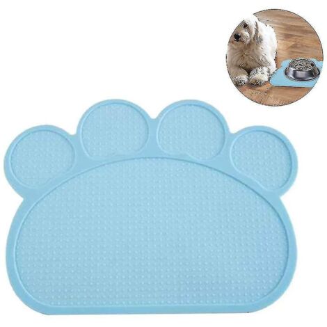 Tapis pour gamelle pour chien en silicone antidérapant en forme de patte, lavable