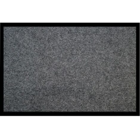 Tapis gris foncé 60x160 cm – Fibres polyester – Semelle PVC – Lavable à la main – Propriétés absorbantes pour intérieur et extérieur abrité – Id Mat - PRIMA6016002