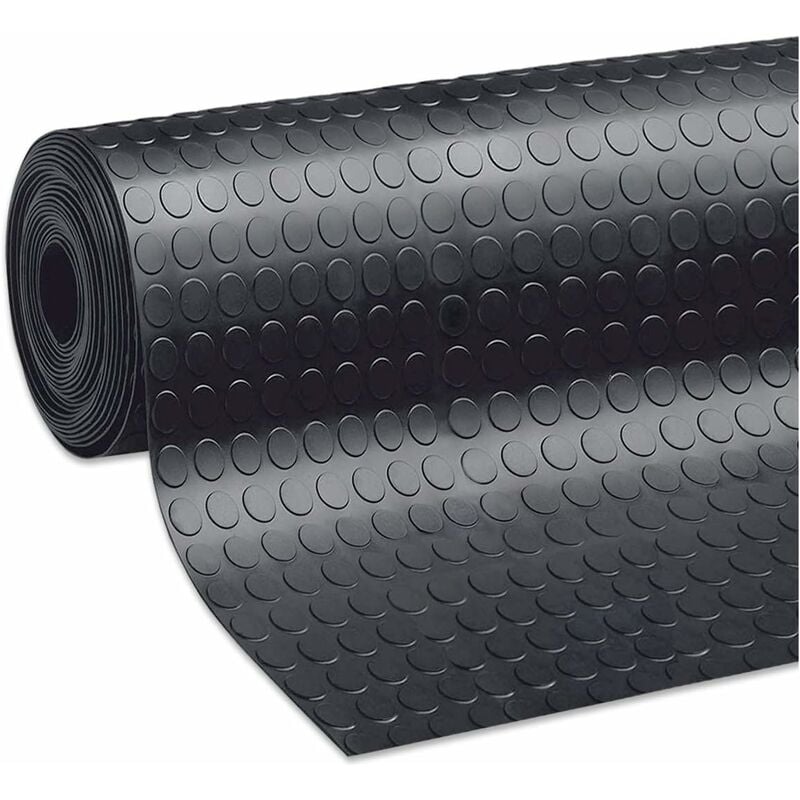 Tapis Protecteur de sol en gomme Antidérapant Revêtement Robuste à Bulles Noires Au Mètre H120 cm