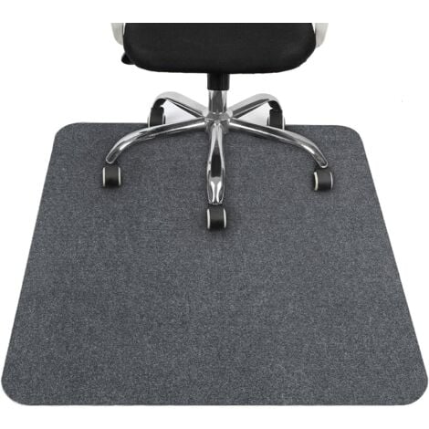 Tapis Protège-Sol, Tapis Chaise de Bureau, Tapis de Protection pour Bois/Carrelage pour Bureau et Maison, Matériau Polyester-90x120 CM, Gris