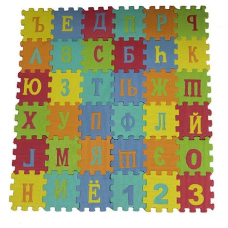 Tapis puzzle en mousse EVA à poils longs pour enfants, avec alphabet russe et arabe, idéal pour ramper.
