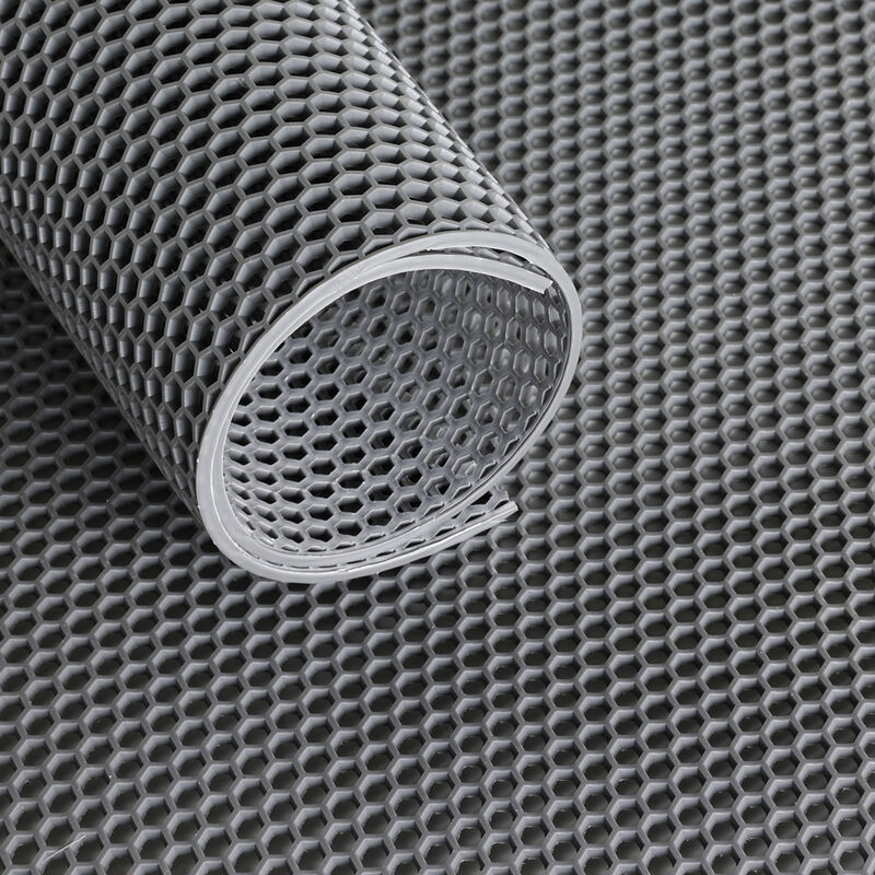 Tapis quadrillé Ultra Grip avec structure en nid d'abeille 120 cm - Par mètre linéaire - Gris