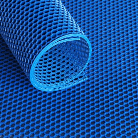 Tapis quadrillé Ultra Grip avec structure en nid d'abeille 120 cm - Par mètre linéaire - Bleu