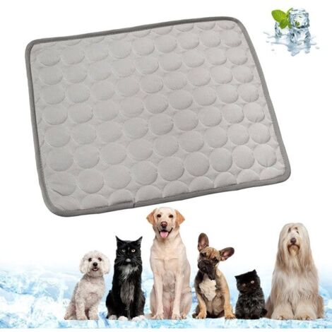 Tapis Rafraîchissant Chat Gris M 62x50cm Coussin Été Auto-Refroidissant Pour Petit Chien Chat – Tissu Oxford Étanche et Pliable