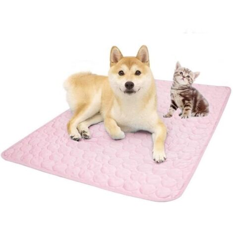 Tapis Rafraichissant Chien,Tampon de refroidissement, réutilisable, pour refroidir 100x70cm（Rose）